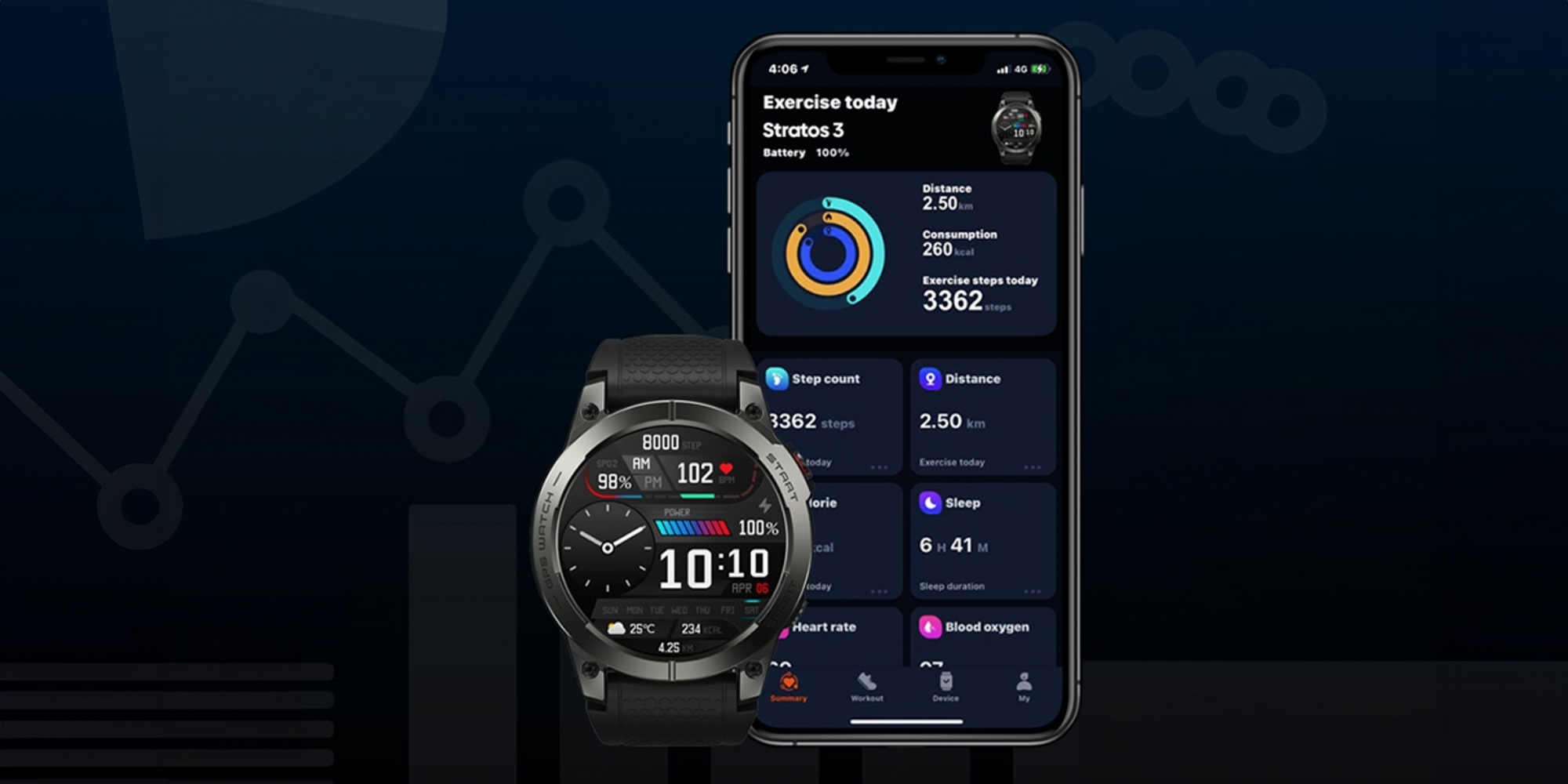 Smartwatch Zeblaze Stratos 3 - czarny